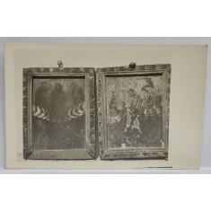 BISERICA BUNA VESTIRE - STREZA , CARTISOARA ,ICOANELE : SCHIMBAREA LA FATA SI INVIEREA DOMNULUI , FOTOGRAFIE TIP CARTE POSTALA , 1929