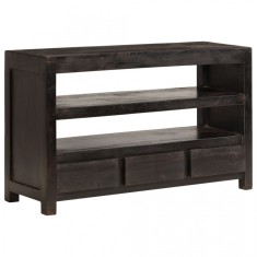 Comoda TV, lemn masiv de acacia, 90 x 30 x 55 cm, maro inchis foto