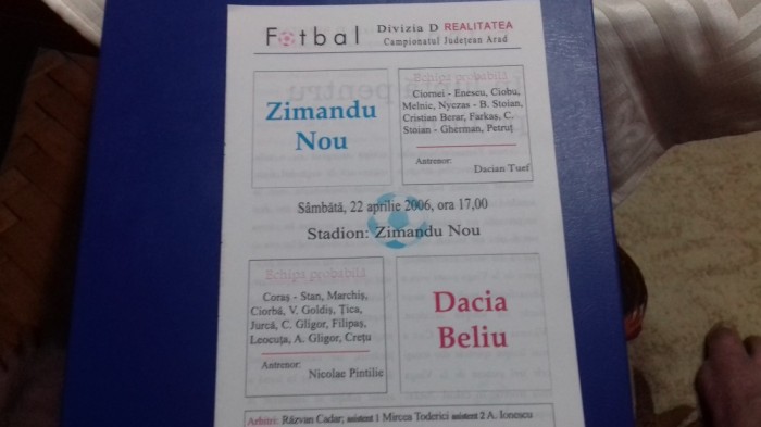 program Zimandu Nou - Dacia Beliu