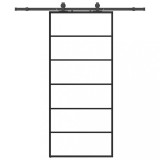 Cumpara ieftin Usa glisanta cu set de feronerie neagra 90x205 cm Sticla ESG