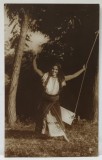 TANARA IN PORT POPULAR , IN LEAGAN , COLECTIA A. BELLU , CARTE POSTALA, INTERBELICA ,