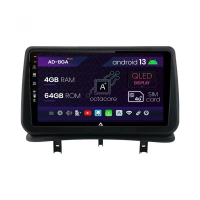 Navigatie Renault Clio 3 (2005-2013), Android 13, A-Octacore 4GB RAM + 64GB ROM, 9 Inch - AD-BGA9004+AD-BGRKIT371V2 foto