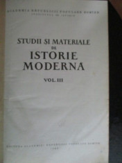 Studii si materiale de istorie moderna vol.3 foto