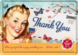 Placa metalica - Thank You Girl - 10x14 cm, Nostalgic Art Merchandising