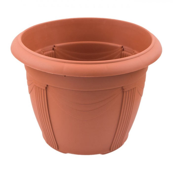 Ghiveci Flori, Plastic, Maro teracota, Diametru 50 cm