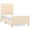 Cadru de pat fara saltea crema 80x200 cm tesatura