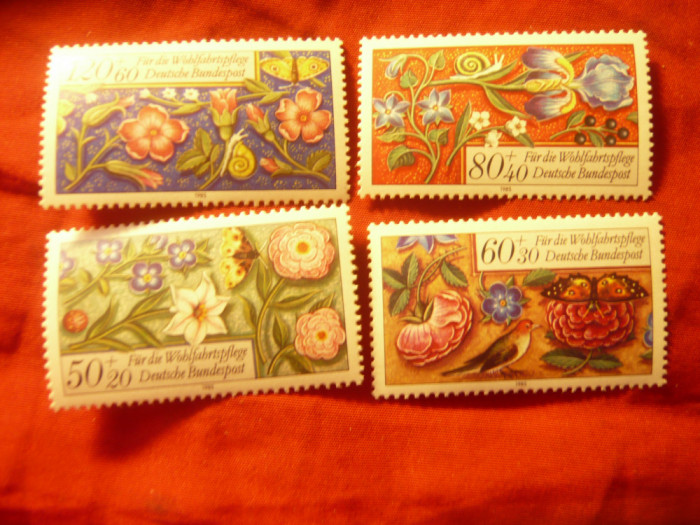 Serie RFG 1985 Pictura Miniaturi - Flori, 4 valori
