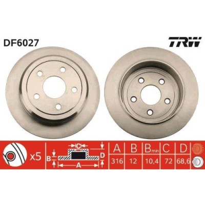 Set discuri frana Chrysler 300c (Lx, 300c Touring (Lx, C5 X (Nd ; Dodge Charger, 5.7 AWD, 3.0 CRD, 3.6, 2.7, 3.5, 3.5 AWD, punte spate, 320x10, plin, foto