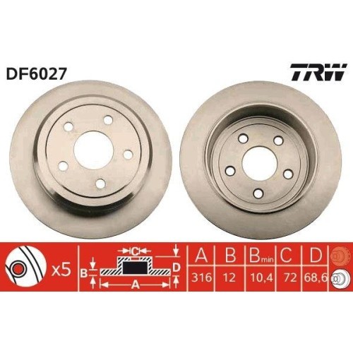 Set discuri frana Chrysler 300c (Lx, 300c Touring (Lx, C5 X (Nd ; Dodge Charger, 5.7 AWD, 3.0 CRD, 3.6, 2.7, 3.5, 3.5 AWD, punte spate, 320x10, plin,