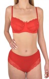 Chilot Dama Inalt Bumbac Luan C1513 Rosu cu Dantela, Marimea S, Clasic Elegant. Confortabil si stilat
