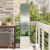 vidaXL Ghiveci de Grădină cu Panou Decorativ Argintiu 32 x 140 cm