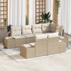 VidaXL Set de canapele pentru grădină 7 pcs bej și crem Rattan poli 3347101