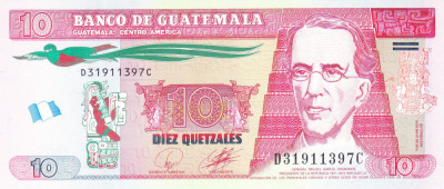 Bancnota Guatemala 10 Quetzales 2010 - P123a UNC foto