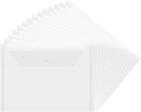 Set de 25 plicuri cu capsa de fixare pentru birotica ZuiJia, plastic, alb, 33 x 23 cm
