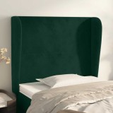 vidaXL Tăblie pat cu aripioare verde &icirc;nchis 93x23x118/128 cm catifea 3117715