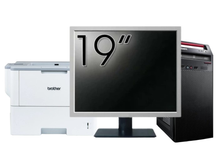 Pachet Calculator LENOVO ThinkCentre E73 Tower, Intel Core i5-4460s 2.90GHz, 8GB DDR3, 240GB SSD, DVD-RW + Monitor 19&amp;quot; &amp; Imprimanta Brother HL-L6