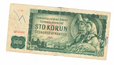 Bancnota Cehoslovacia 100 korun 1961, circulata foto