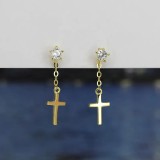 Cercei din Argint 925 Cu Cruciulita placati cu aur Model Finuti ARG198E, Argintboutique