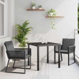 vidaXL Set de masă pentru grădină 3 pcs Negru 3379317