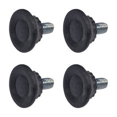 Picior pentru mobila &Oslash; 28 mm, filet M6 x 12 mm, negru, 4 buc / set