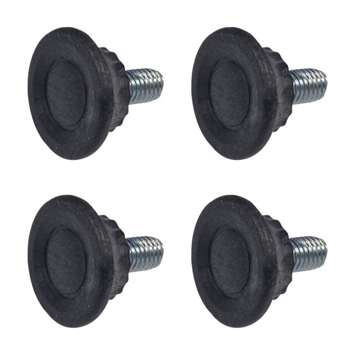 Picior pentru mobila &Oslash; 28 mm, filet M6 x 12 mm, negru, 4 buc / set