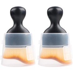 Set 2 perie profesionala cu peri moi, JENUOS&reg;, ideala pentru detailing interior auto, trimuri, piele auto, aerisire, ecrane si LCD-uri, Negru