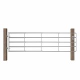 Cumpara ieftin Poarta de camp cu 5 bare, argintiu, (115-300) x 90 cm, otel