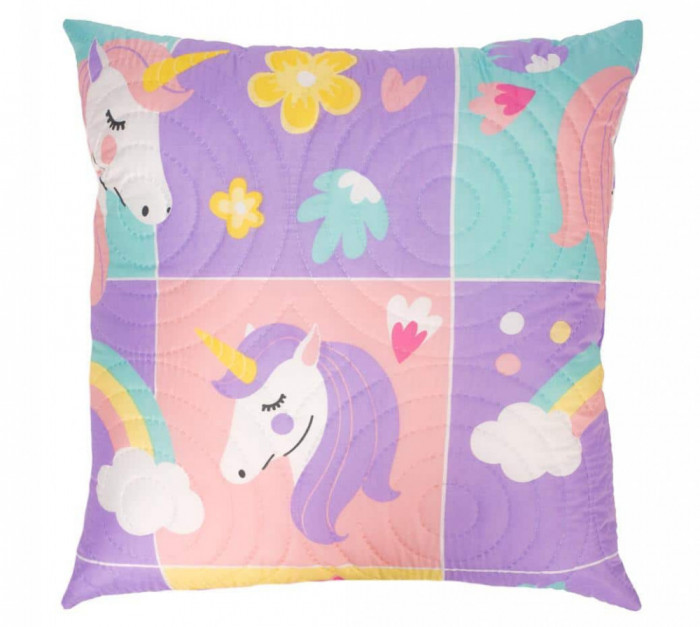 Perna Somnart Unicorn, 70x70 cm, microfibra Relax KipRoom