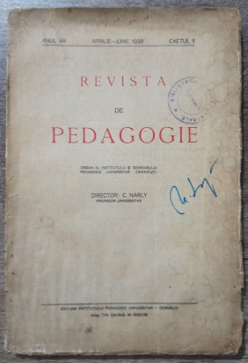 Revista de pedagogie// aprilie-iunie 1938 foto