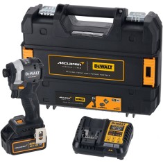 Masina de insurubat cu impact pe acumulator DeWALT DCF85MM1T, editie limitata McLaren, 18V XR, 1/4 inch, acumulator Li-Ion 4 Ah, motor fara perii, ilu