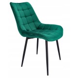 Scaun bucatarie/living, metalic, catifea, verde, 53x63x83 cm, Misty
