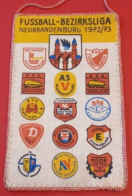 Fanion-echipele din Liga de fotbal districtul Neubrandenburg(DDR-sezonul`72/`73) foto