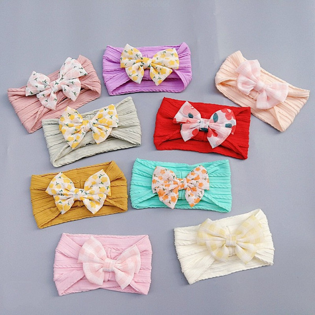 Bentita lata pentru fetite - Colored bow (Marime Disponibila: 0-12 luni,
