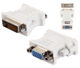 Adaptor VGA tata, mufa DVI:24+1 pini, plastic, alb