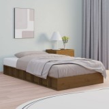VidaXL Cadru de pat mic Single 2FT6 maro miere 75x190 cm lemn masiv