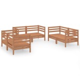 Set mobilier de gradina, 6 piese, maro miere, lemn masiv de pin