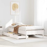 VidaXL Cadru pat fără saltea, alb, 90x190 cm, lemn masiv de pin