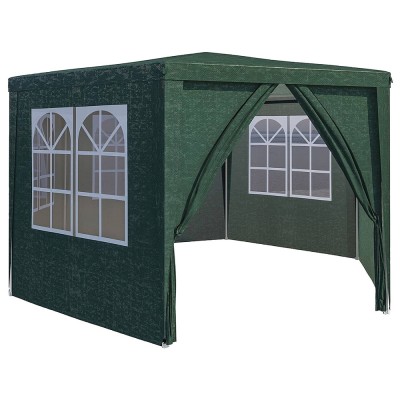 Cort Pavilion Hexagonal cu Diametru 4m, 6 Pereti Laterali, Usa si Ferestre pentru Petrecere, Evenimente, Curte sau Gradina, Culoare Verde foto