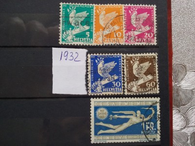 1932-Elvetia-Complet set-Mi=30$-Stampilat foto