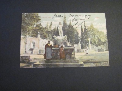 Carte poștală originală Croația &amp;ndash; Zadar, Piața celor Cinci F&amp;acirc;nt&amp;acirc;ni,Piesă de colecție La Belle &amp;Eacute;poque(cel mai probabil din perioada 1900&amp;ndash;1940) foto
