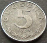 Cumpara ieftin Moneda istorica 5 GROSCHEN - AUSTRIA, anul 1953 *cod 2329 B, Europa, Zinc