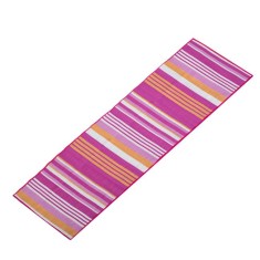 Rogojina pliabila pentru plaja in dungi,alb si fucsia,180x60 cm