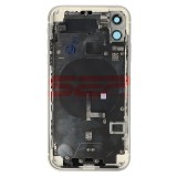 Carcasa Completa iPhone 11 Alb + Suport SIM, Butoane, Flex Magsafe, Geam Camera Spate, Rama Originala