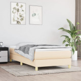 vidaXL Cadru de pat box spring, crem, 80x200 cm, textil