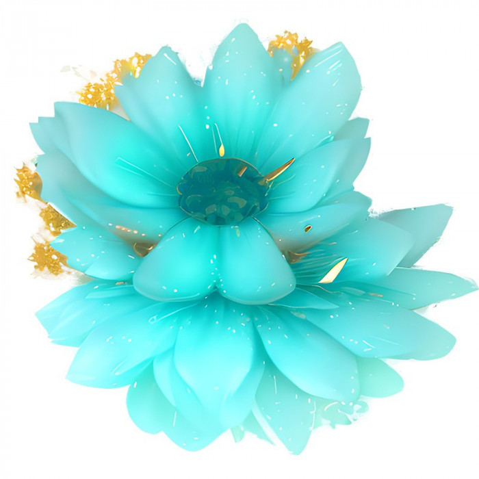 Sticker decorativ, Floare, Turcoaz, 64 cm, 10929ST