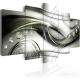 Cumpara ieftin Tablou - Glowing Green Wave 100x50 cm