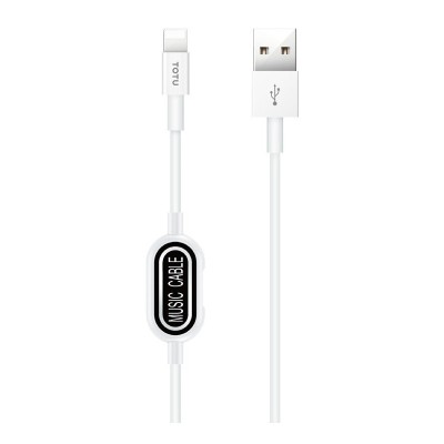 Cablu Date Incarcare USB la Lightning Totu Design BLA-056 Glory, Interfata handsfree Lightning, 1 m, Alb foto