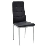 Cumpara ieftin Scaun Cube piele ecologica negru - picior crom