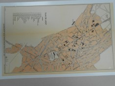 Harta Iasi, 1920, 35x21 cm, Drotleff Sibiu, limba franceza, superba