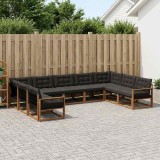 Cumpara ieftin Set de canapele de exterior 9 buc. 9-Locuri Natural si Negru